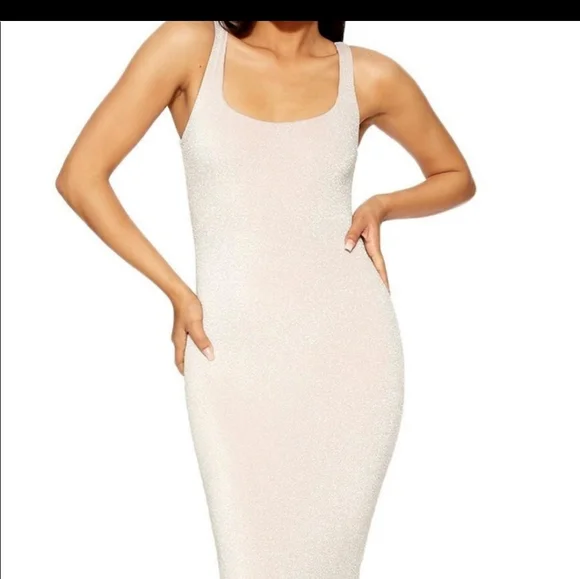 naked wardrobe | Dresses | Naked Wardrobe Nude Color Shiny Dress | Poshmark
